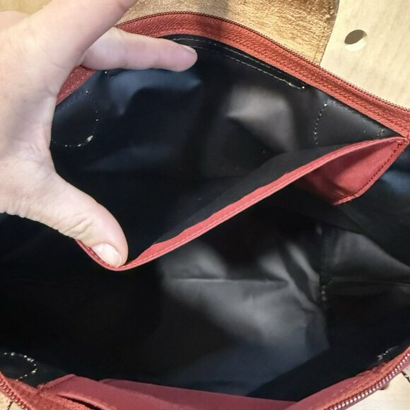 Longchamp Le Pliage Original M Tote bag Red Foldable Bordeaux Red EUC Purse - Picture 7 of 16